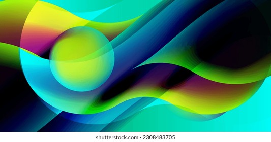 Abstract elegant flowing shapes background, fluid gradient colors. Template for covers, templates, flyers, placards, brochures, banners