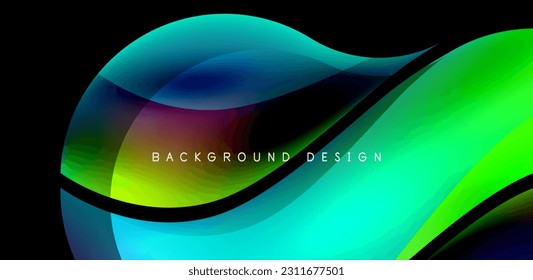 Abstract elegant flowing shapes background, fluid gradient colors. Template for covers, templates, flyers, placards, brochures, banners