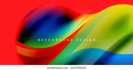 Abstract elegant flowing shapes background, fluid gradient colors. Template for covers, templates, flyers, placards, brochures, banners