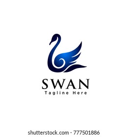  Abstract elegant flying swan logo