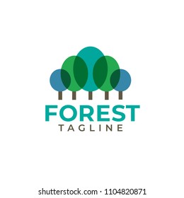 Abstract elegant forest park logo icon vector design. Universal creative activity, camping and nature exploration symbol, vector illustration.