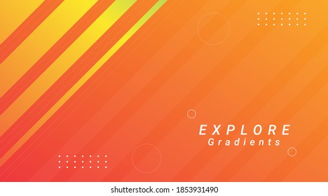 Abstract Elegant Geometric Background with Orange Colorful Gradient