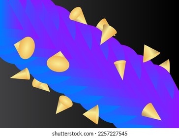 Abstract elegant Geometric cone shapes background. Vector 3d flying primitives illustration. Flowing geometry Luxury banner or sign design.