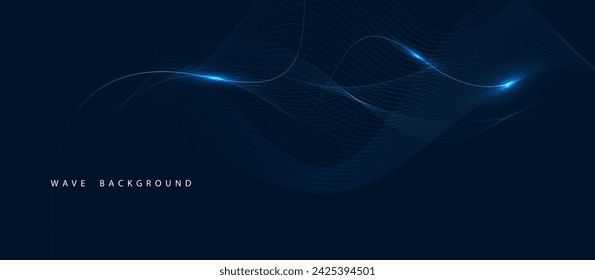 Abstract elegant glossy flowing line background vector