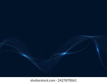 Abstract elegant glossy flowing line background vector