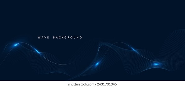 Abstract elegant glossy flowing line background vector