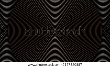 Abstract elegant glossy golden metallic radial circles lines pattern luxury background. Vector illustration