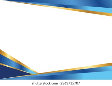 Abstract elegant gold blue gradient background. Luxury style with copy space for text. Vector illustration