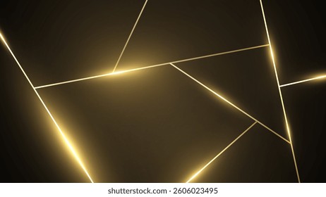 Abstract elegant gold glowing line with lighting effect sparkle on black background. Template premium award design. Vector illustration