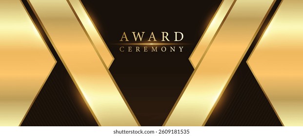 Abstract elegant gold glowing line with lighting effect sparkle on black background. Template premium award design. Vector illustration