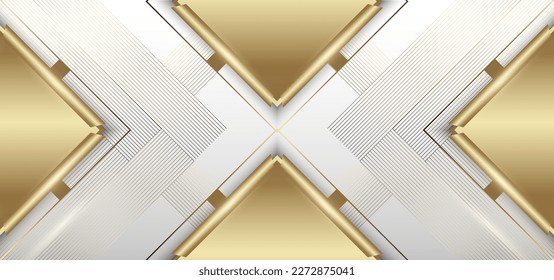 Abstract elegant gold line geometric background design
