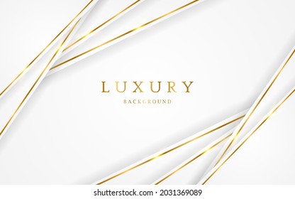 Abstract elegant golden lines on white background with free space for design.
