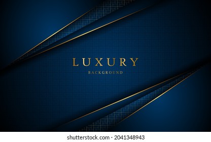 Abstract elegant golden lines on dark blue background with free space for design. vector illustration about elegant modern template design
