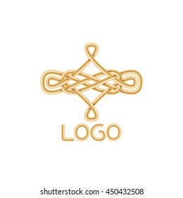Abstract elegant golden logo icon design. Vector illustration. Could be used for logo, tattoo, monogram, web-design, decoration, etc.
