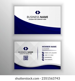 Abstract Elegant Gradient Blue Business Card Template With Curves, can be used for business designs, presentation designs or any suitable designs.