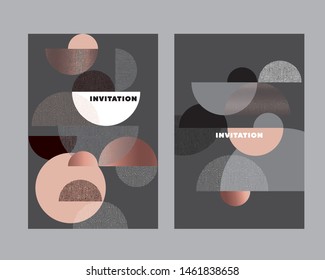 Abstract elegant gradient geometric cards template. Lux and business vibes laconic vector design element for card, header, invitation, poster, social media, post publication.
