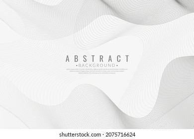 Abstract elegant gray background with flowing lines wave. Vector illustration