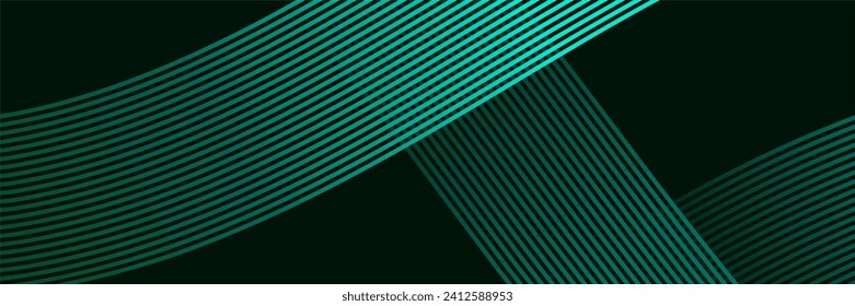 abstract elegant green aqua background with glowing lines