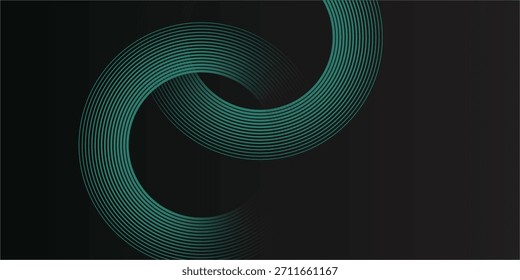 Abstract elegant green aqua background with glowing lines. Digital cyberspace, Big data analytics, 3d rendering, machine learning, and predictive analytics