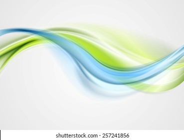 Abstract elegant green blue waves. Vector design