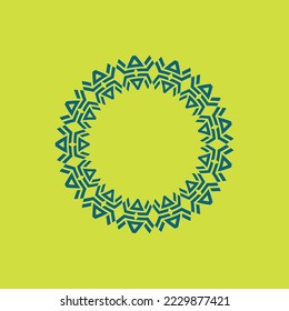 abstract elegant green circle tribe pattern frame