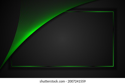 abstract elegant green lines on black background