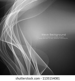 Abstract elegant grey vector wave background