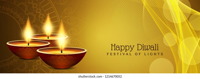 Abstract elegant Happy Diwali banner design