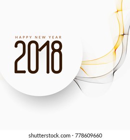 Abstract elegant Happy New Year 2018 wavy background