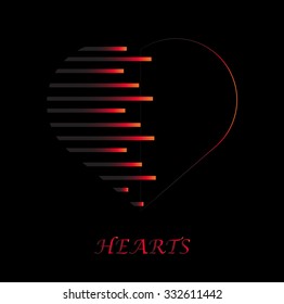 Abstract elegant heart illustration vector design.