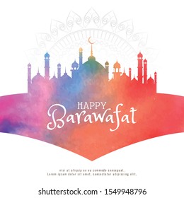 Abstract elegant Islamic Happy Barawafat background design