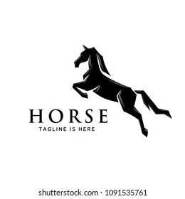 Elegant Jumping Horse Style Logo Stock Vector (royalty Free) 1091535743 