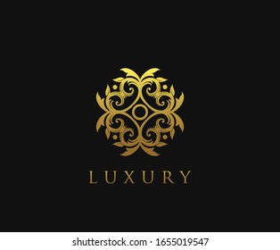 Diseño vectorial del logo de la flor de hoja elegante abstracto. Símbolo universal creativo premium. Graceful jewel - signo vectorial.