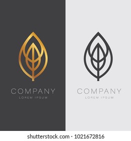 Abstract Elegant Leave Shape Logo Sign Symbol Icon