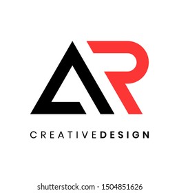 Abstract elegant letter AR logo design vector illustration