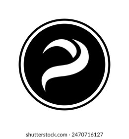 Abstract elegant letter P logo icon design vector illustration, initial P logo on black circle