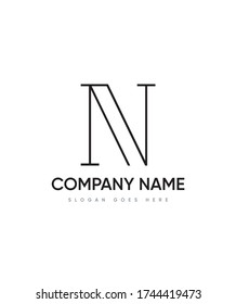 Abstract elegant letter type N logo template, vector logo for business and company identity 