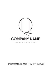 Abstract elegant letter type Q logo template, vector logo for business and company identity 