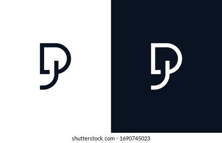 Abstract elegant line art letter DJ logo. This logo icon incorporate with letter D and J in the creative way.