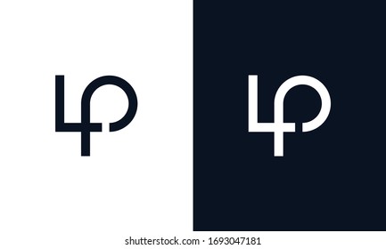 Abstract elegant line art letter LP logo. This logo icon incorporate with letter L and P in the creative way.