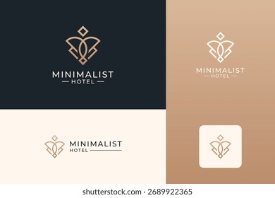 Abstract elegant line logo icon design. Universal creative premium symbol.