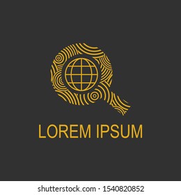 Abstract elegant line navigation pin location logo icon vector design. Universal creative premium sign symbol. Minimalistic geometric design for logo template