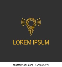 Abstract elegant line navigation pin location logo icon vector design. Universal creative premium sign symbol. Minimalistic geometric design for logo template