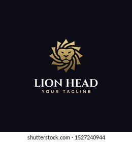 Abstract Elegant Lion Head Logo Design Template
