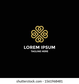 Abstract elegant logo icon vector design. universal premium ornament symbol. can be used for beauty industry, jewelry, boutique, hotel vector sign