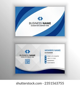 Abstract Elegant Luxury Curved Blue Business Card Template, can be used for business designs, presentation designs or any suitable designs.