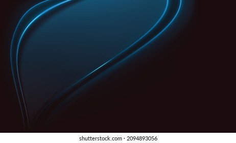 Abstract, elegant, luxury, futuristic, modern vector. Digital image of rays of light, curved lines with blue light, motion blur over dark blue background