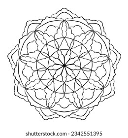 Abstract elegant mandala pattern in circle. Vector illustration. 