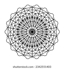 Abstract elegant mandala pattern in circle. Vector illustration. 