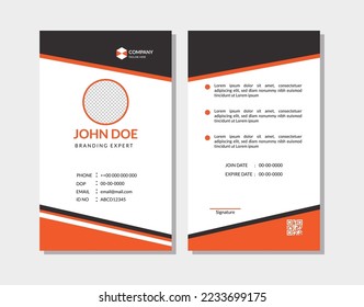 Abstract elegant mechanic id card design template. Professional Employee Identity Card Template.